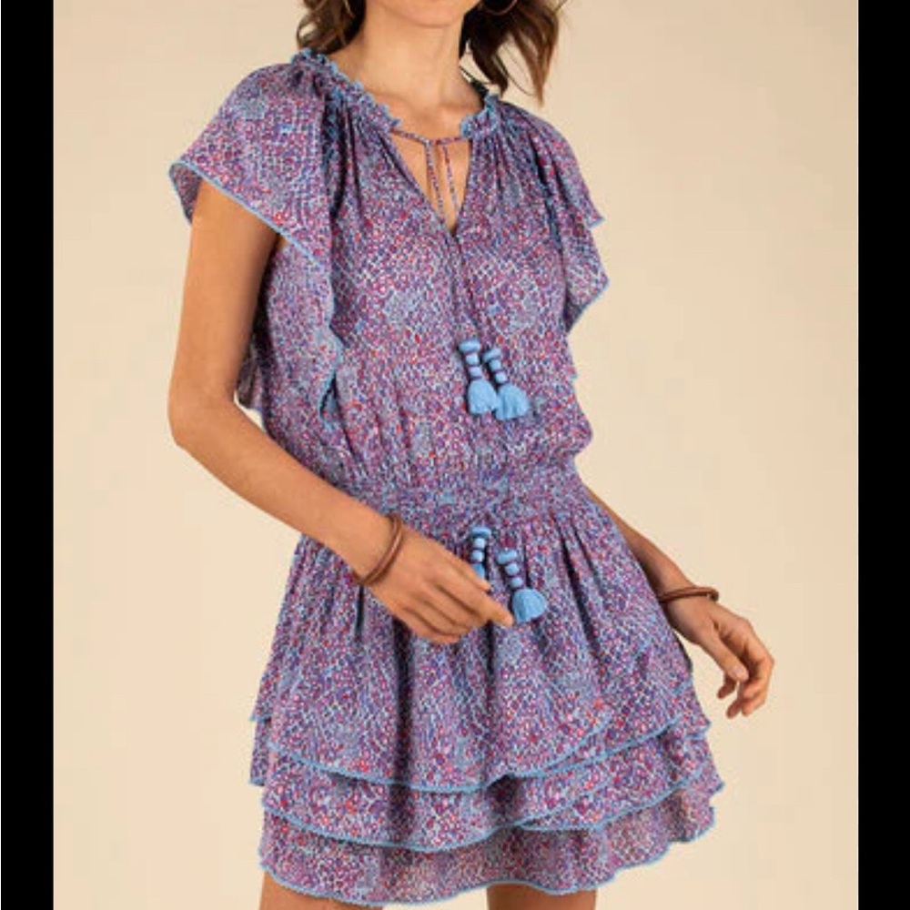 Poupette St Barth Elsa Tiered Printed Mini Dress
